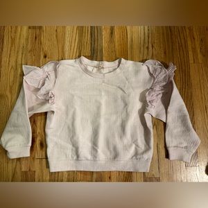 Rebecca Taylor Pink Ruffle Shoulder Sweater Size S